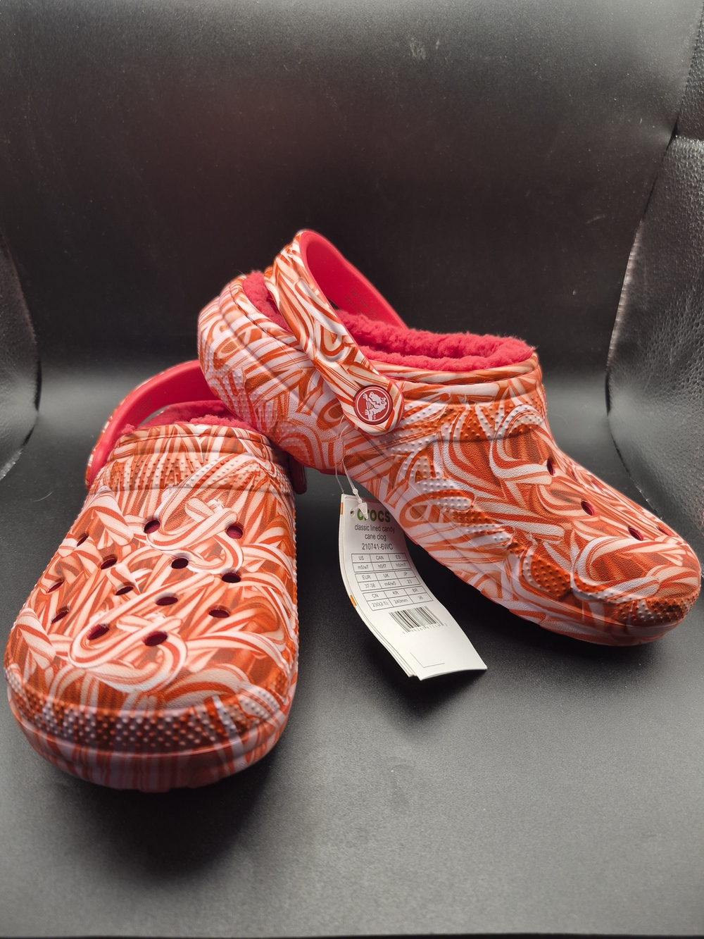 Crocs Women’s Classic Candy Cane Clog with Cozy Lining